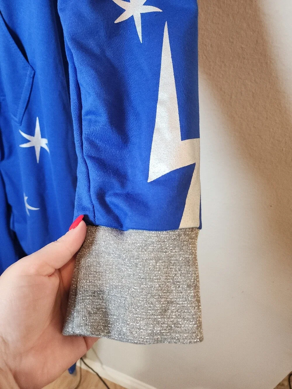 NWT Tipsy Elves' Wizard Costume Blue Silver Jumpsuit Hat Cape Size Large